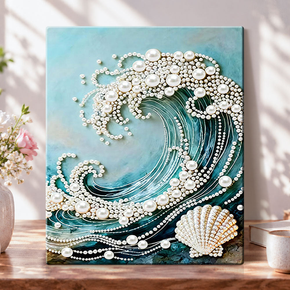 Pearl wave and shell pearl diamond painting kit for beginners