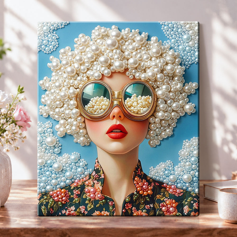 Pearled retro portrait pearl diamond painting kit for beginners