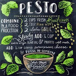 Pesto pasta recipe chalkboard print cross stitch kit for beginners
