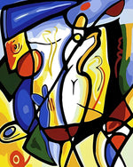 Picasso style abstract figure cross stitch kit for beginners