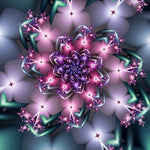 Pink and purple kaleidoscope mandala cross stitch kit for beginners