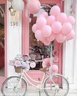 Pink bicycle and balloons cross stitch kit for beginners