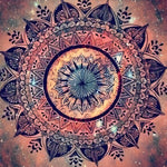 Pink cosmic mandala on starry background cross stitch kit for beginners