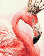 Pink flamingo with a crown paint by numbers kit for beginners
