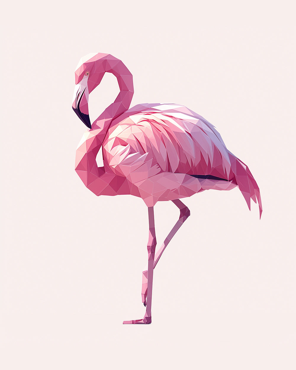 Pink geometric flamingo cross stitch kit for beginners