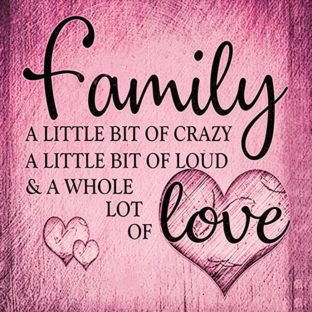 Pink texture family quote cross stitch kit for beginners