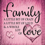 Pink texture family quote cross stitch kit for beginners