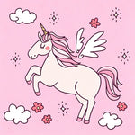 Pink unicorn with wings cross stitch kit for beginners