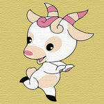 Playful baby goat cross stitch kit for beginners
