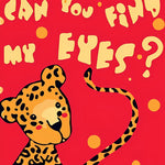 Playful leopard "can you find my eyes?" cross stitch kit for beginners