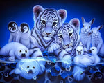 Polar animal cubs collage cross stitch kit for beginners
