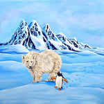 Polar bear and penguin in snow cross stitch kit for beginners