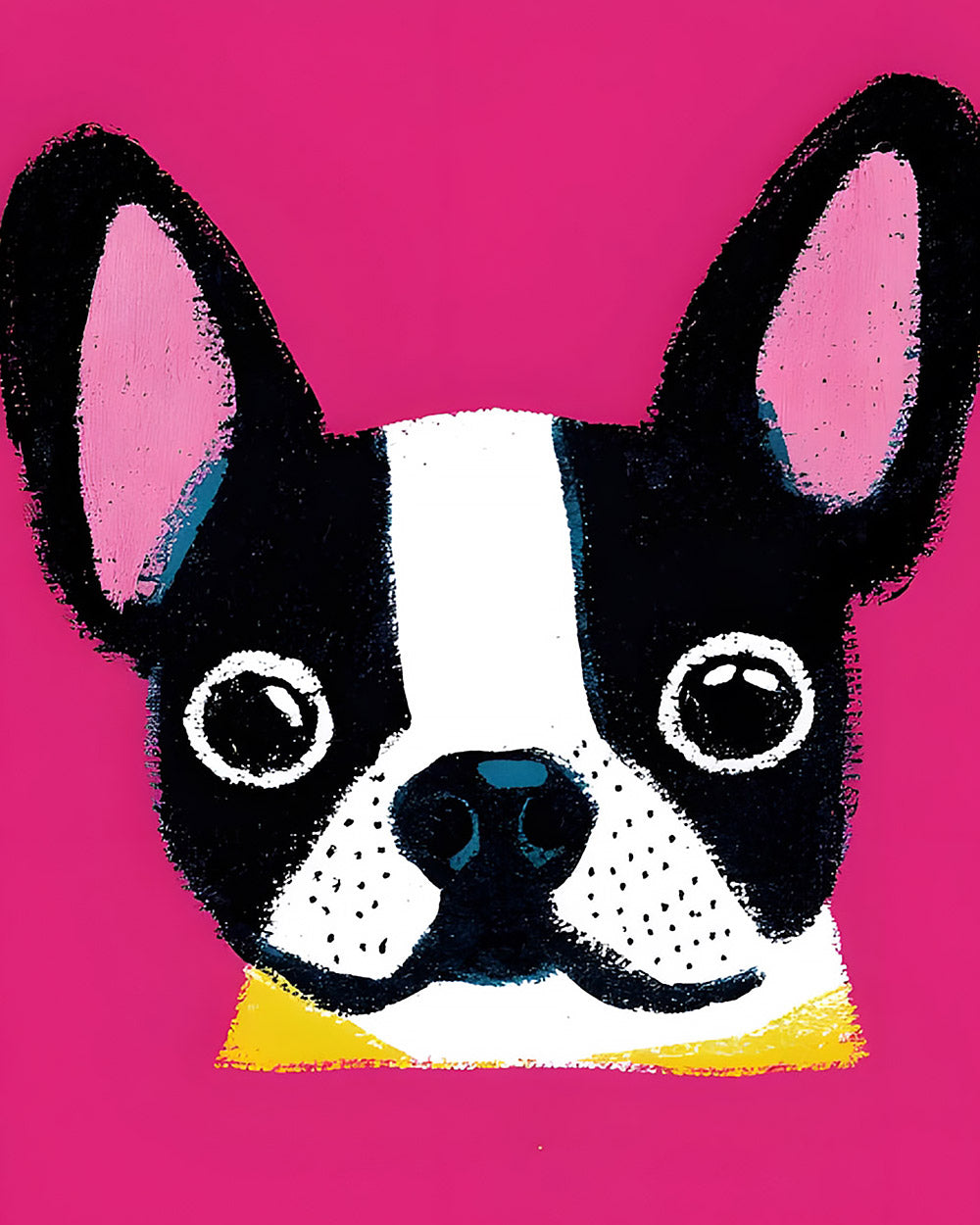 Pop art boston terrier paint by numbers kit for beginners