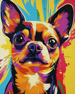 Pop art chihuahua cross stitch kit for beginners
