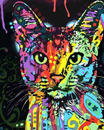 Pop art colourful cat cross stitch kit for beginners
