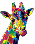 Pop art colourful giraffe cross stitch kit for beginners