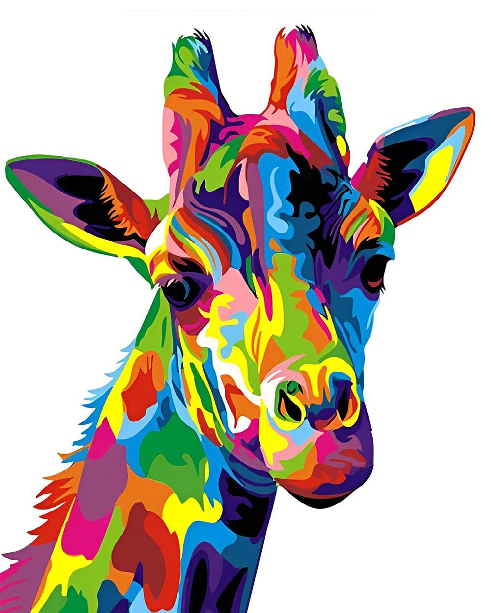Pop art colourful giraffe cross stitch kit for beginners