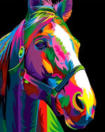 Pop art colourful horse cross stitch kit for beginners