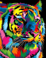 Pop art colourful tiger cross stitch kit for beginners