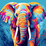 Pop art elephant cross stitch kit for beginners