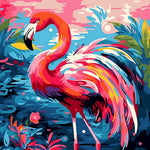 Pop art flamingo cross stitch kit for beginners