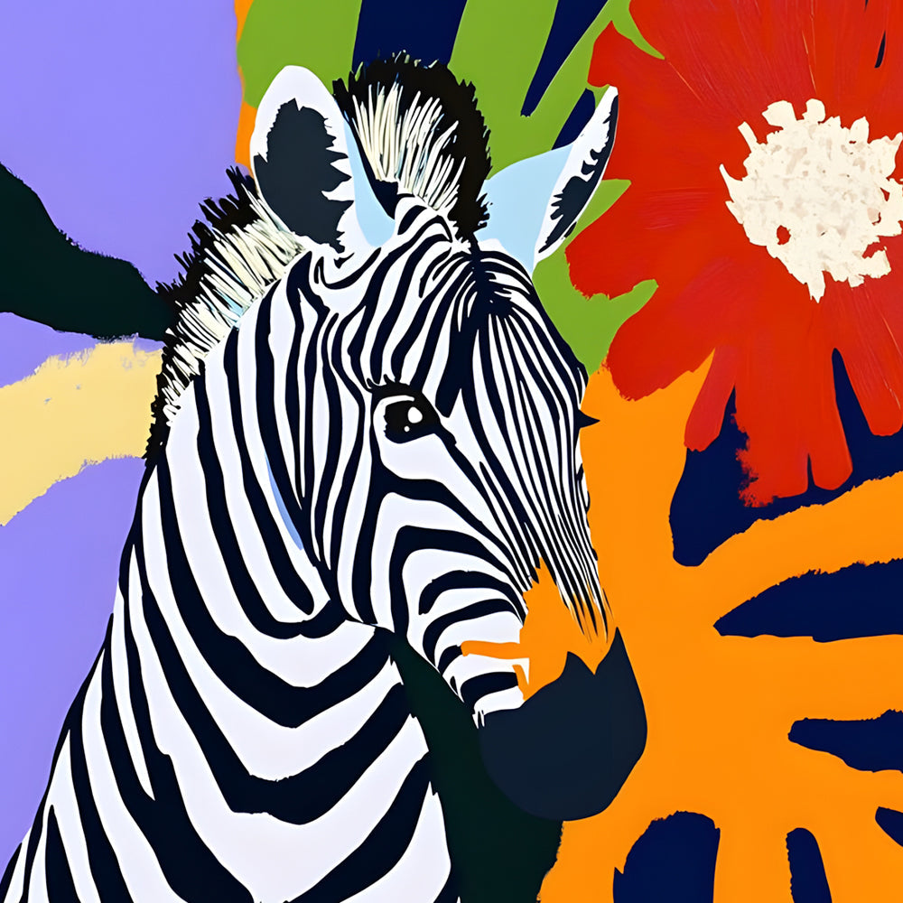 Pop art zebra cross stitch kit for beginners