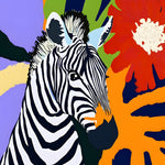 Pop art zebra cross stitch kit for beginners