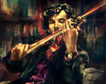 Portrait of a violinist cross stitch kit for beginners
