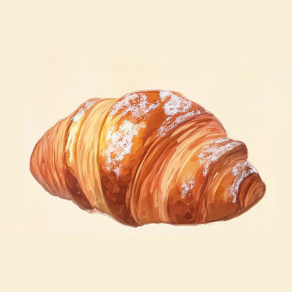 Powdered sugar croissant cross stitch kit for beginners