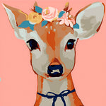 Pretty floral deer cross stitch kit for beginners