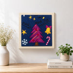 Finished punk christmas tree decor artwork displayed on a wall