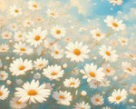 Pure white daisies cross stitch kit for beginners