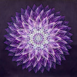 Purple 3D petal mandala cross stitch kit for beginners
