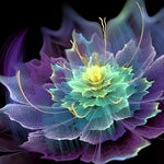 Purple abstract flower cross stitch kit for beginners