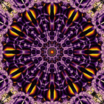 Purple and gold kaleidoscope mandala cross stitch kit for beginners