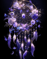 Purple dreamcatcher and butterflies cross stitch kit for beginners