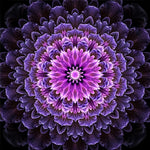 Purple kaleidoscope flower mandala cross stitch kit for beginners