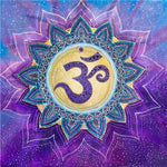 Purple om symbol mandala cross stitch kit for beginners