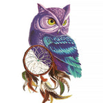 Purple owl with dreamcatcher cross stitch kit for beginners