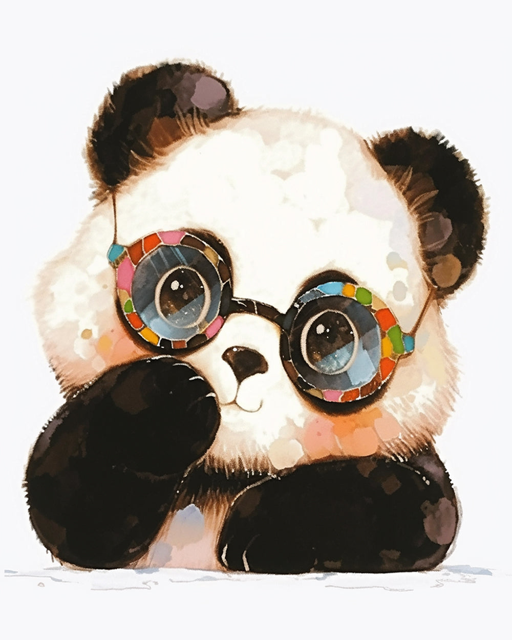 Quirky panda with glasses cross stitch kit for beginners