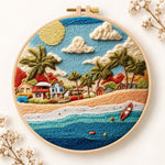 Radiant coastal hamlet embroidery kit