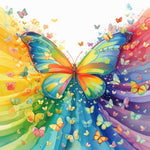 Rainbow butterfly swarm cross stitch kit for beginners