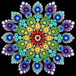 Rainbow dot mandala cross stitch kit for beginners