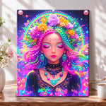 Rainbow floral goddess pearl diamond painting kit for beginners