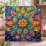 Rainbow floral mandala pearl diamond painting kit for beginners