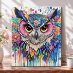 Rainbow floral owl pearl diamond painting kit for beginners