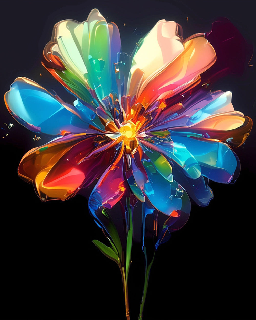 Rainbow glass flower cross stitch kit for beginners