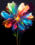 Rainbow glass flower cross stitch kit for beginners