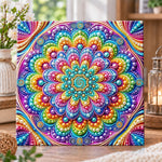 Rainbow mandala bloom pearl diamond painting kit for beginners