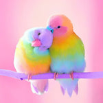 Rainbow parakeets in love cross stitch kit for beginners